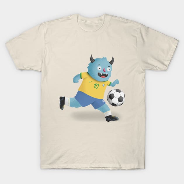 Cute Monster Soccer Player for Sports Lovers T-Shirt by sukanta4878